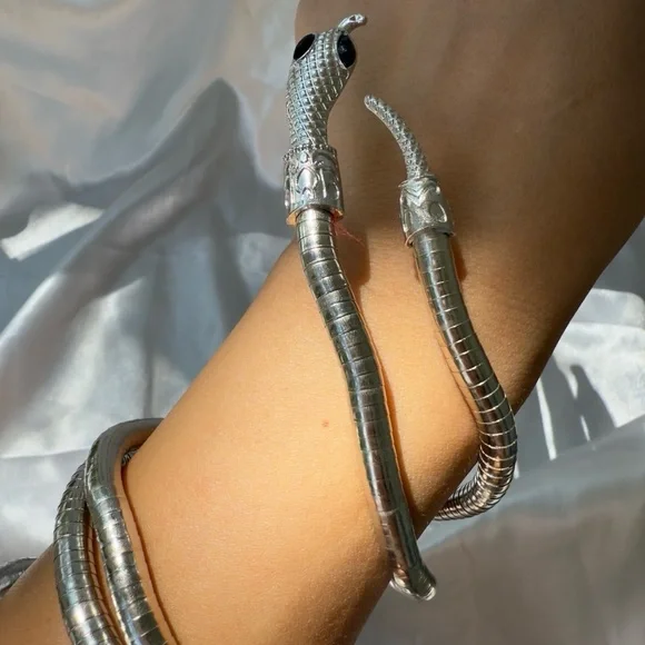 Silver Serpenti Snake Necklace-Bracelet Multifunctional - Picture 16 of 17